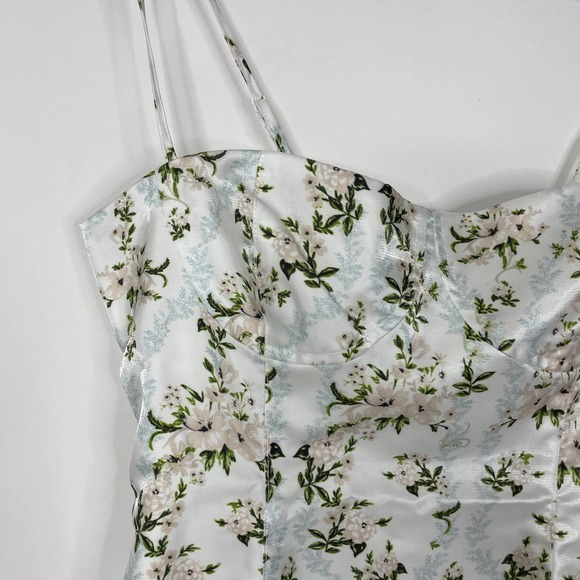 NWT Danielle Bernstein Dainty Floral Mini Slip Dress A-Line White - Picture 4 of 14